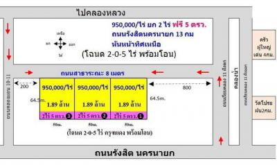 ที่ดิน 1890000 ปทุมธานี หนองเสือ บึงบา