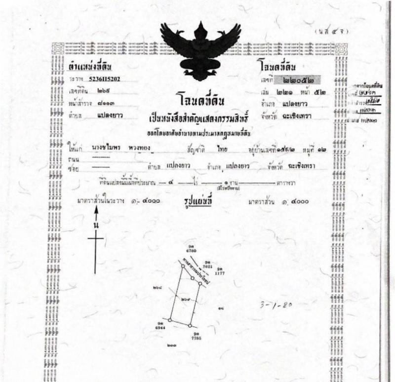 ที่ดิน 18000 ฉะเชิงเทรา แปลงยาว แปลงยาว