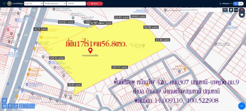 ที่ดิน 113035000 ปทุมธานี เมืองปทุมธานี บางหลวง
