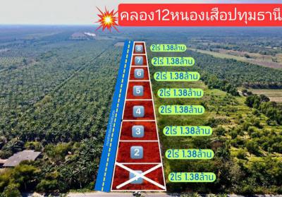 ที่ดิน 750000 ปทุมธานี หนองเสือ หนองสามวัง