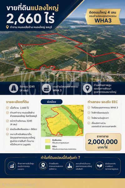 ที่ดิน 2000000 ชลบุรี หนองใหญ่ หนองเสือช้าง